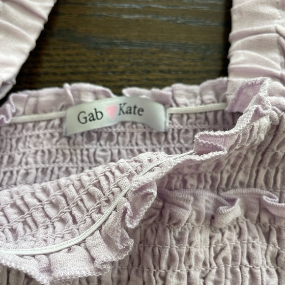 Lilac Ruffled Crop Top - Picture 2 of 4